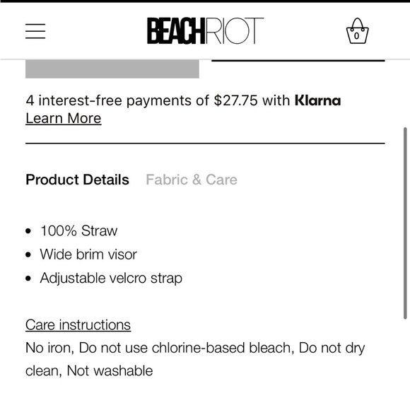 🆕Beach Riot Straw Visor | Wide Brim Adjustable Sun Hat - Picture 5 of 8